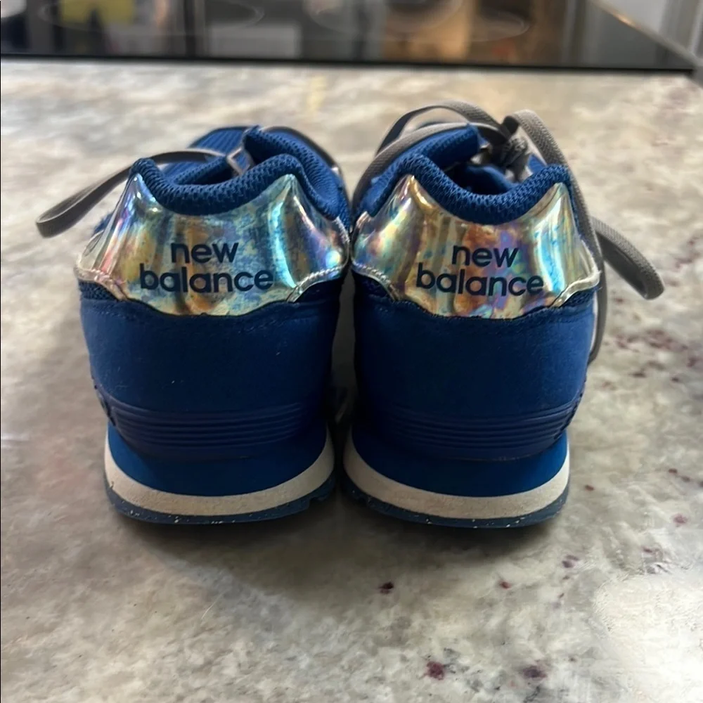 New Balance Blue Sneakers with Gray Laces Youth 3.5